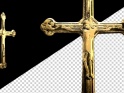 WORSHIP CRUCIFIX – OLD GOLD – SPINNING LOOP – $10