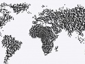 WORLD MAP – PARTICLE FORMATION – BLACK & WHITE – $10